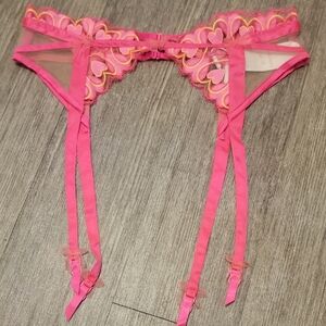 For Love And Lemons Coral Lace Garter Belt